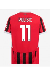 AC Milan Christian Pulisic #11 Jalkapallovaatteet Kotipaita 2024-25 Lyhythihainen